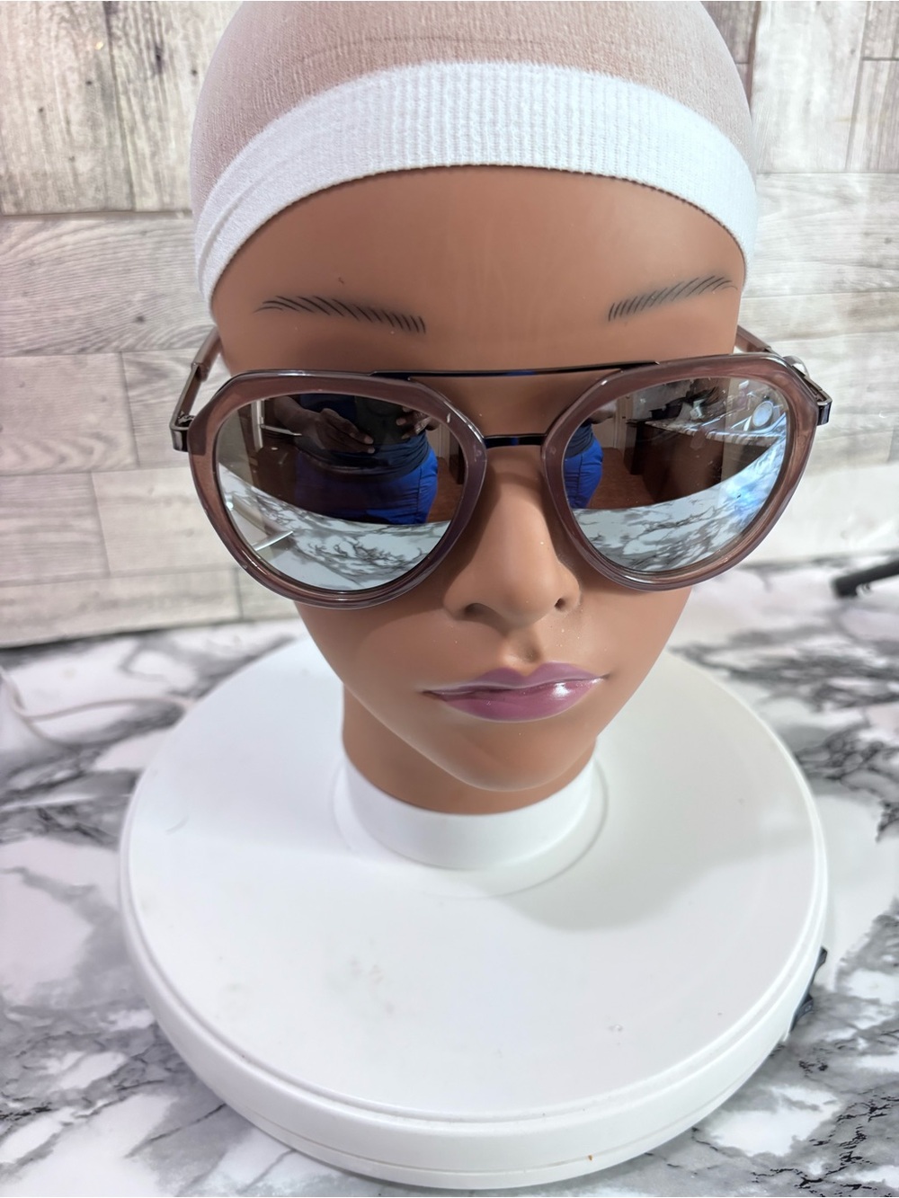 Fashion Nova Brown Tinted Round Aviator Sunglasses